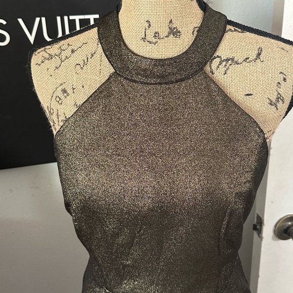 🆕Alexa B Nites Halter Gold Dress - Picture 4 of 16